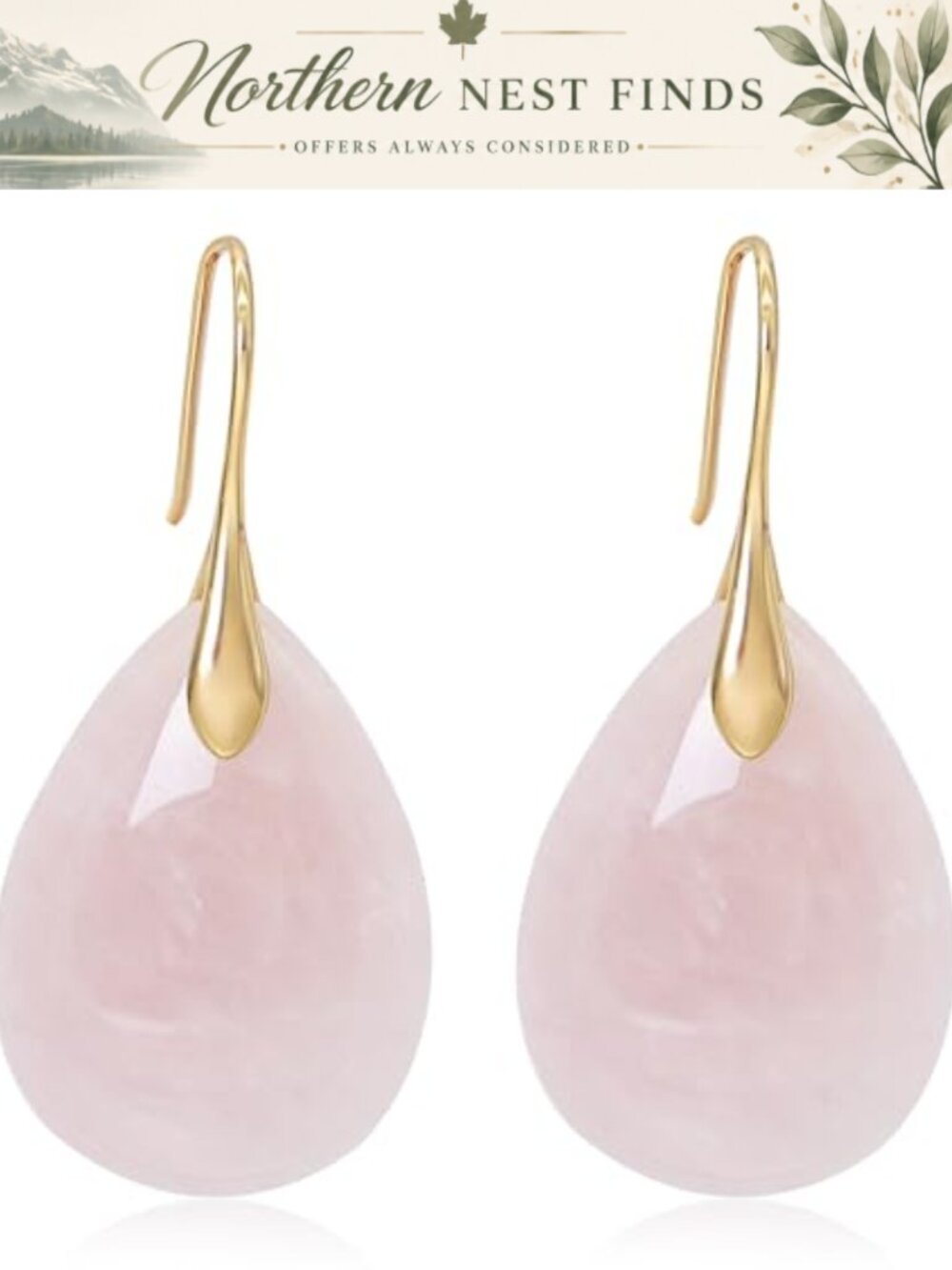 Natural Stone Dangle Drop Earrings Gemstone Fishhoop Statement Alloy Women